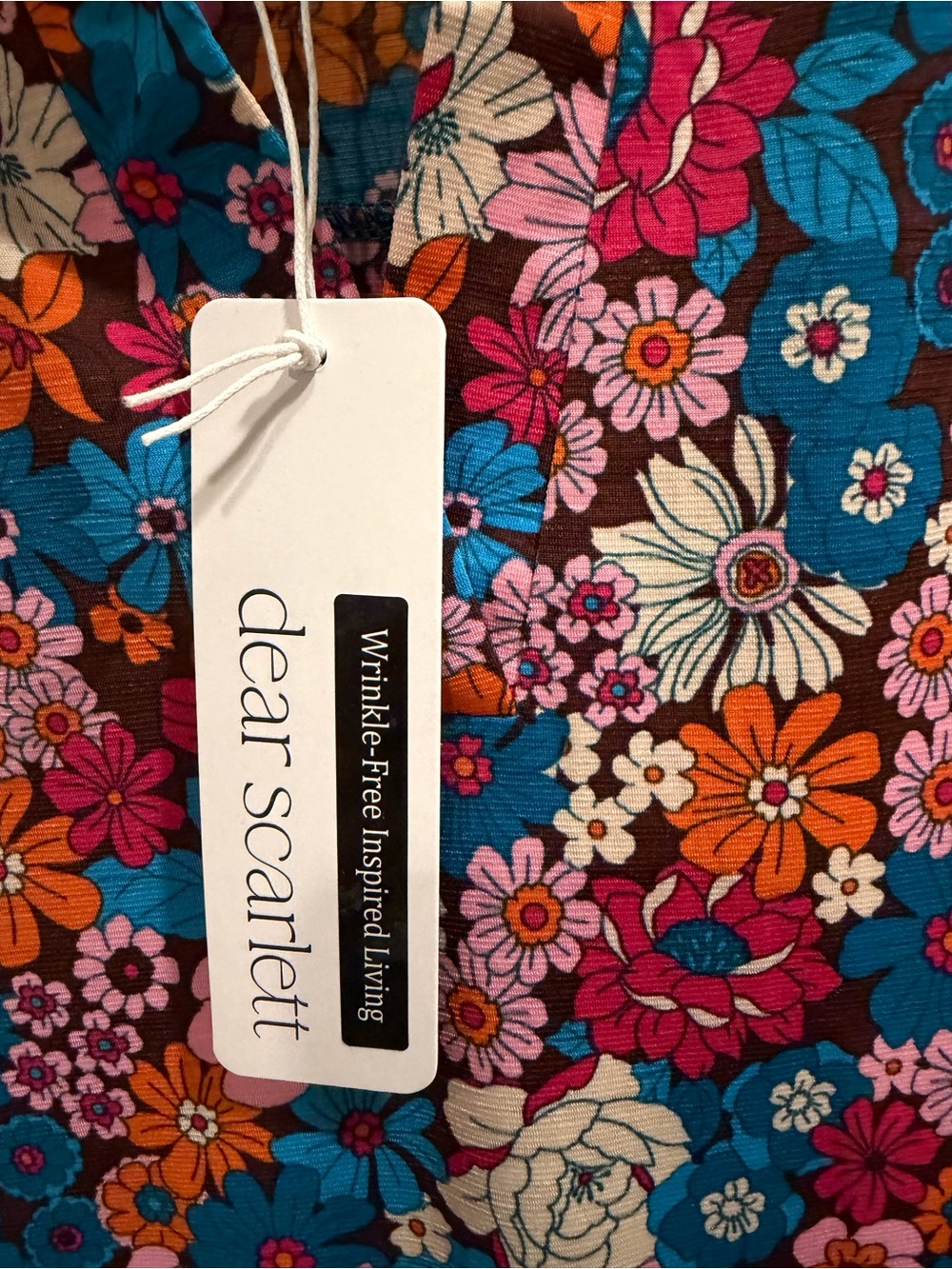 NWT Dear Scarlett Floral V-Neck Long Sleeve Top Blouse Sz L - Picture 2 of 3
